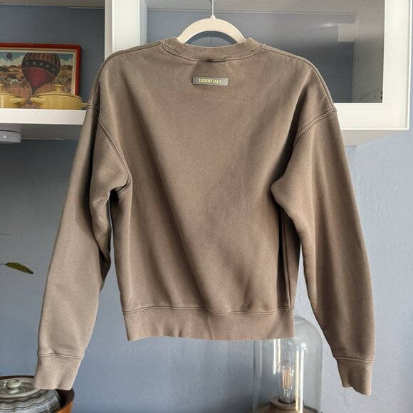 Fear of God Essentials Kids Size 10/L Pullover Crewneck Taupe - Picture 2 of 6